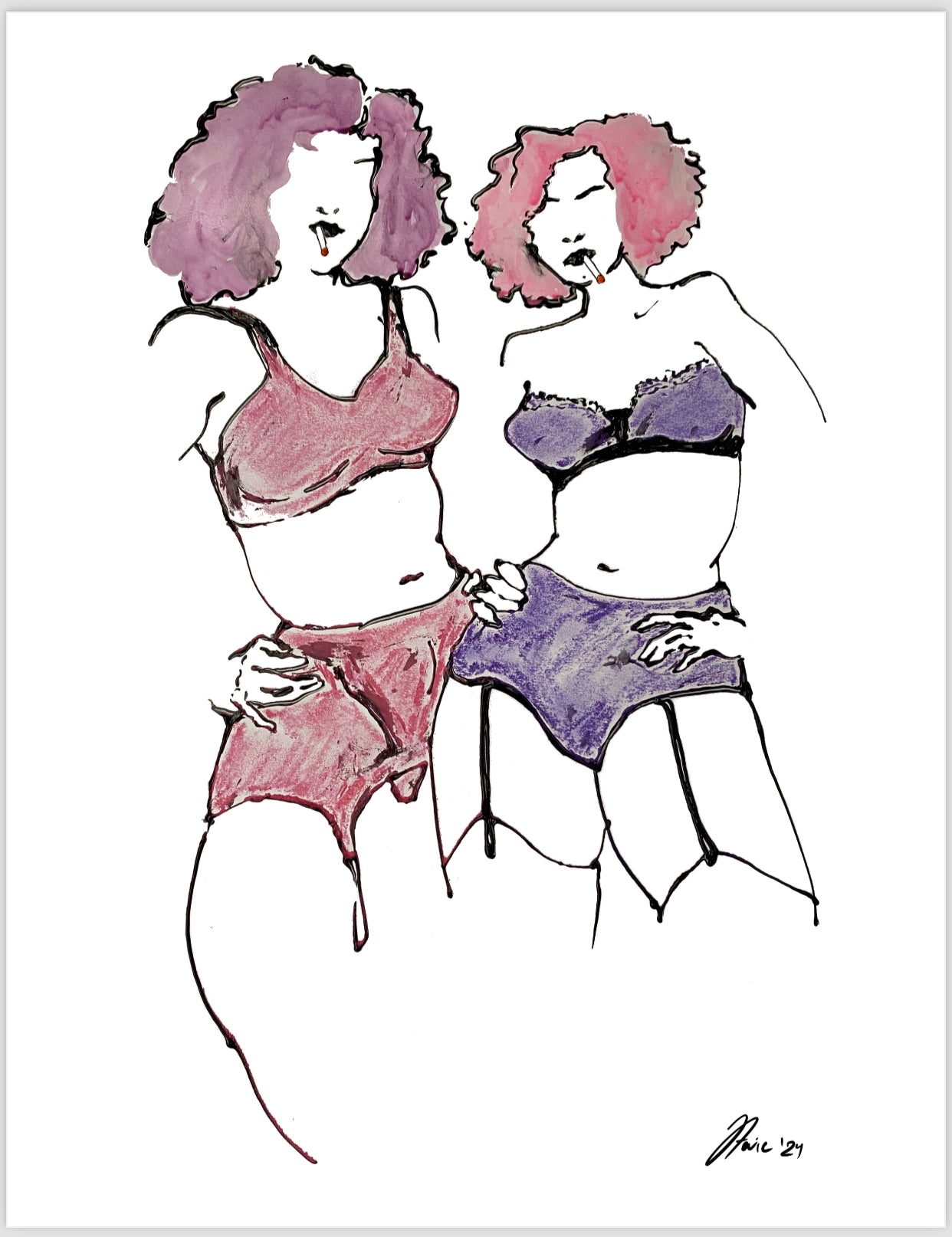 Tough Broads figure drawing PRINT