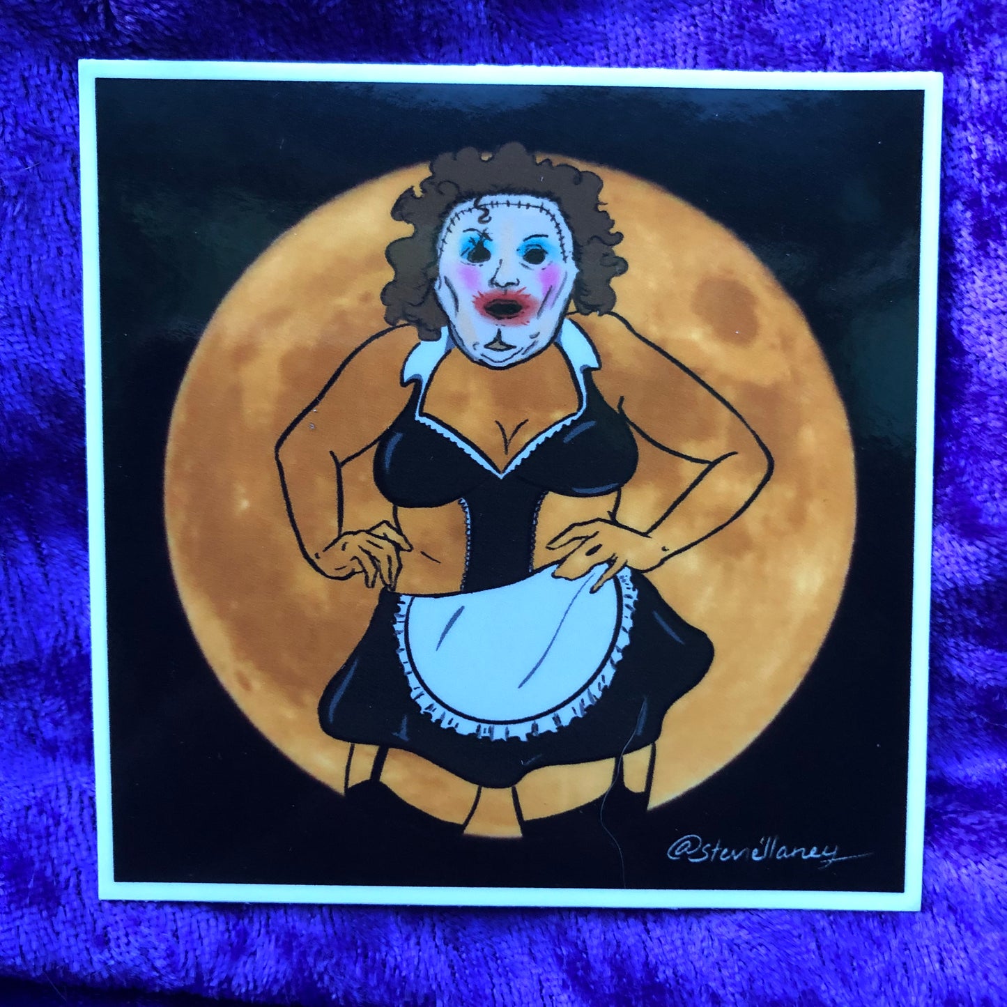Pleather Face Pin-up STICKER