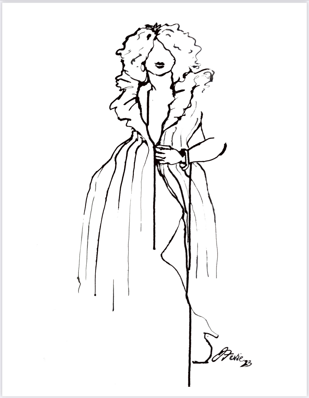 Stripped Robe figure drawing PRINT