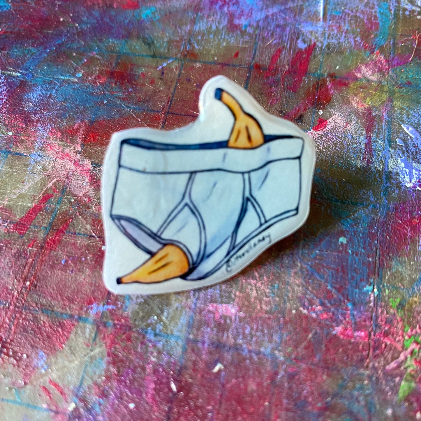 Banana Hammock Acrylic PIN/BUTTON