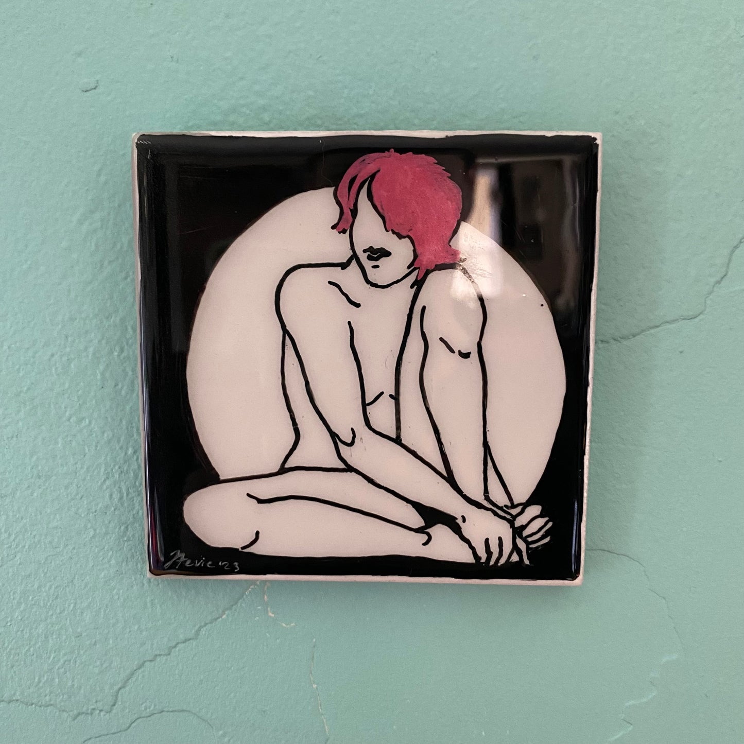 Self Love Ceramic Tile Original Painting /Drawing