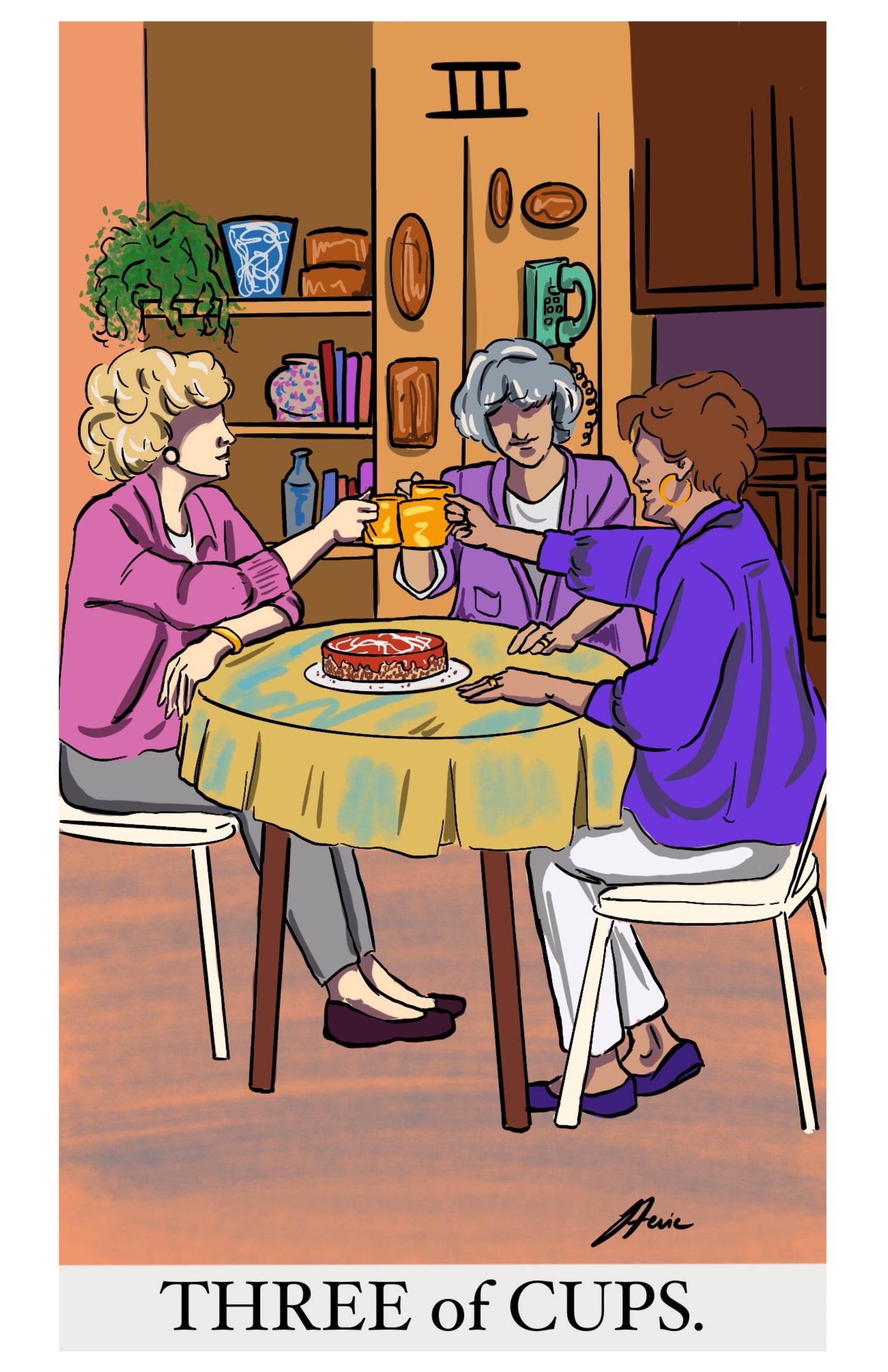 Three of Cups Tarot POSTER/ PRINT