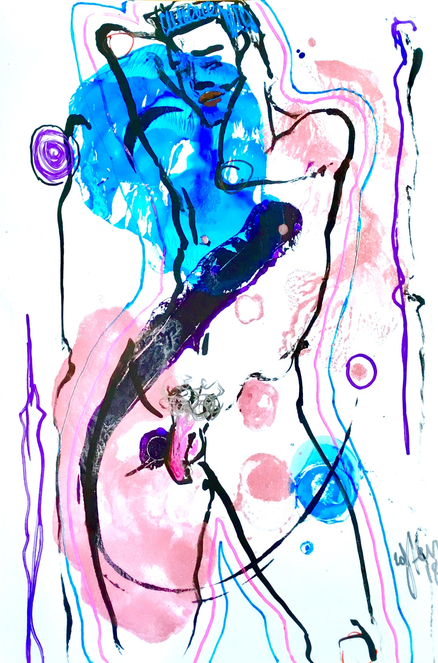Very Vol.4 Pink and Blue Dude POSTCARD/ PRINT / CARD