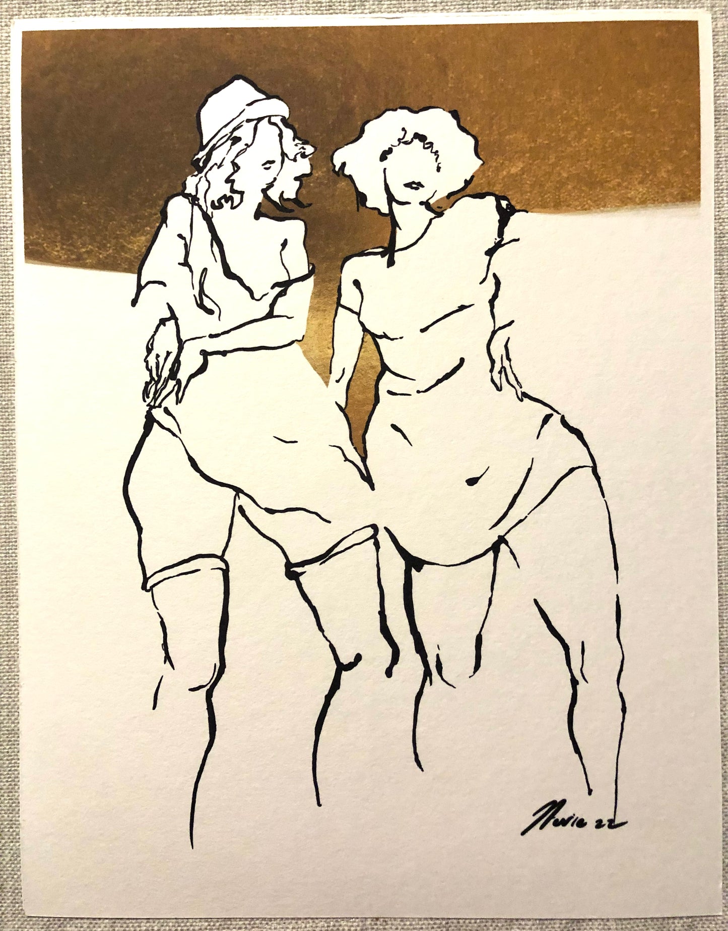 Gold figure drawing PRINT