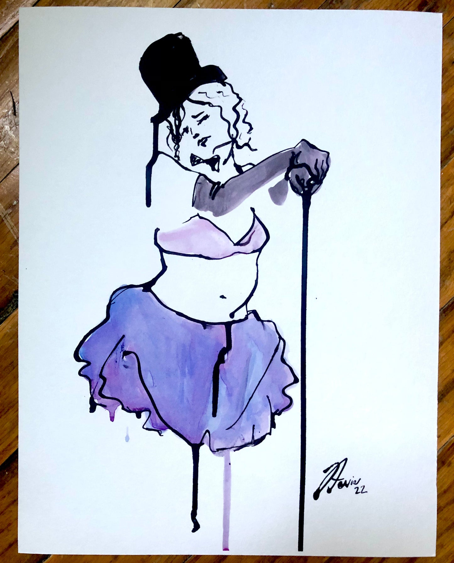 Top Hat figure drawing PRINT