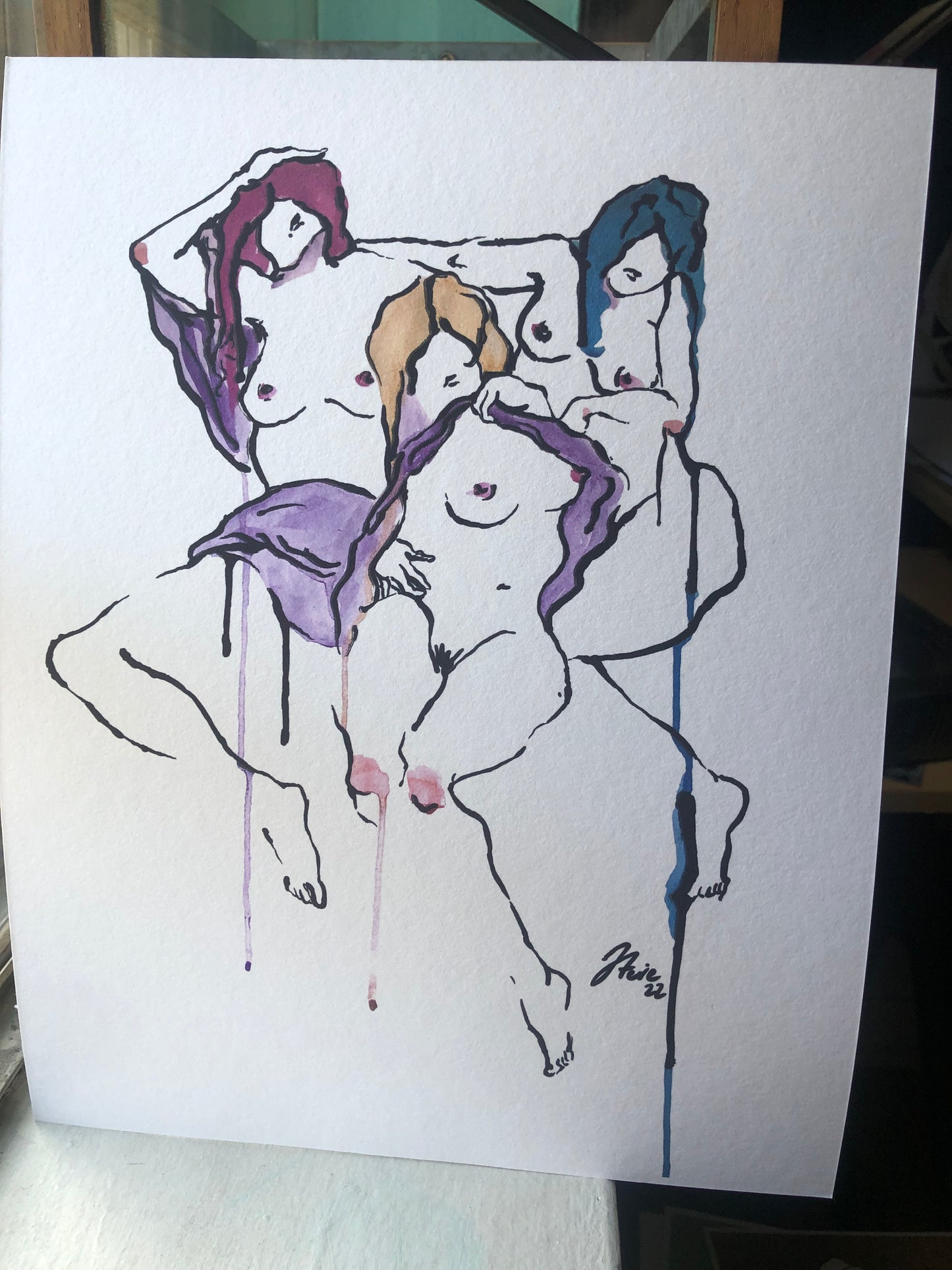 These Three figure drawing PRINT