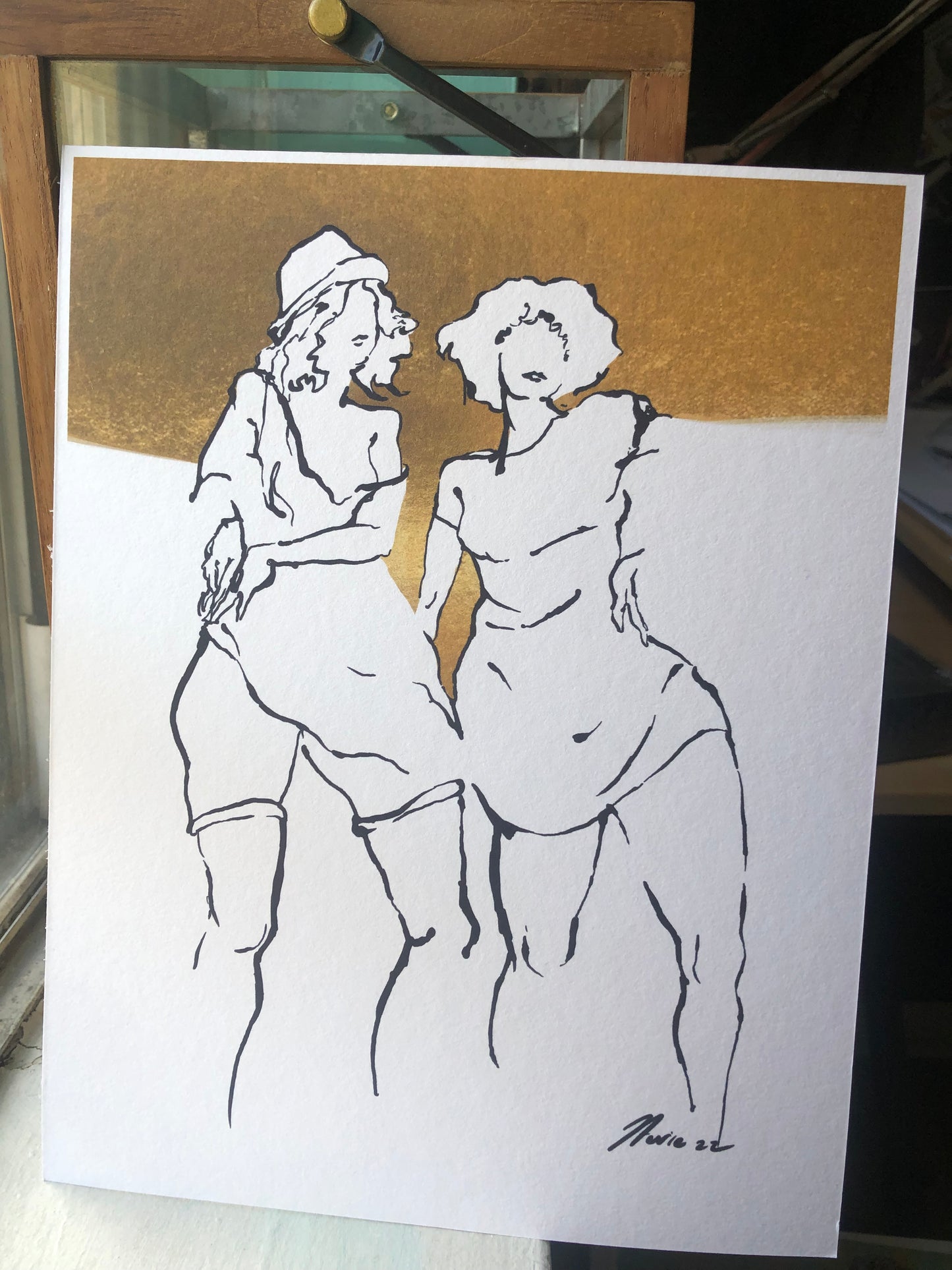 Gold figure drawing PRINT