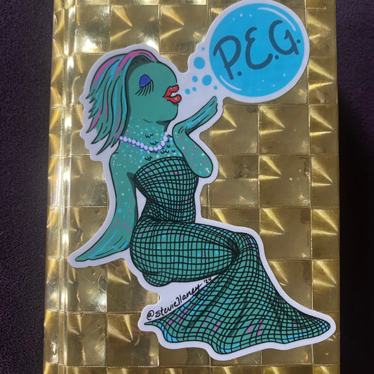 Fish in Fishnet PEG STICKER