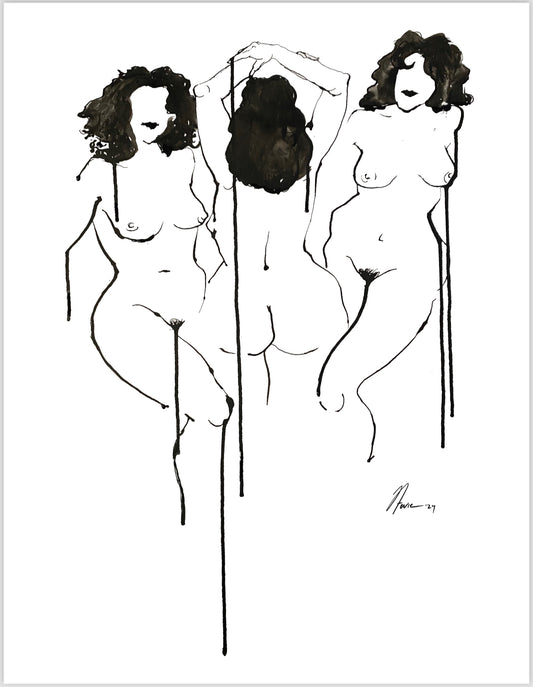 Front To Back To Front figure drawing PRINT