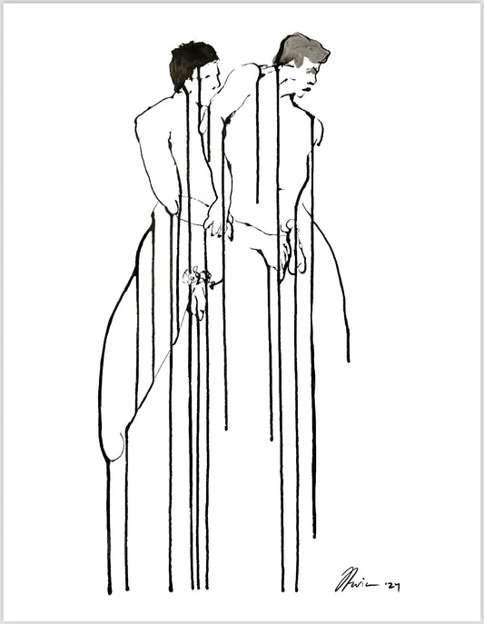 From Behind figure drawing PRINT