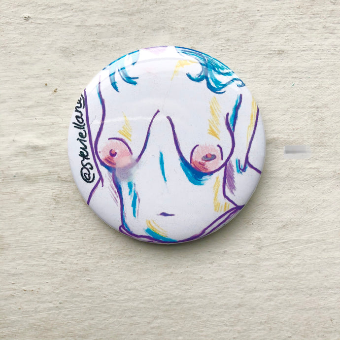 Blue Hair BUTTON