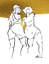 Load image into Gallery viewer, Gold figure drawing PRINT