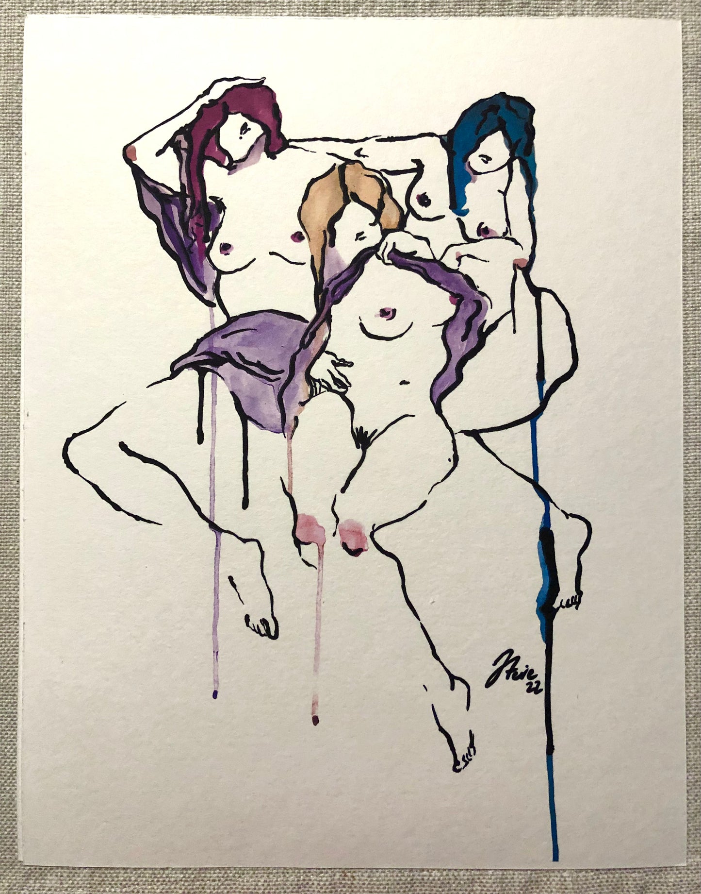 These Three figure drawing PRINT